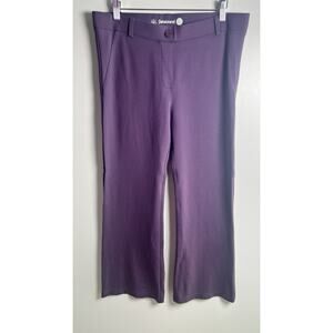 Betabrand Pants Petite Large Classic Stretch Pant Yoga Boot Cut Purple Pants